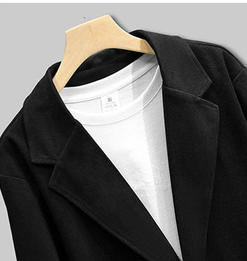 Autumn Woolen Plus Size Men's Casual Slim Fit Suit Jacket